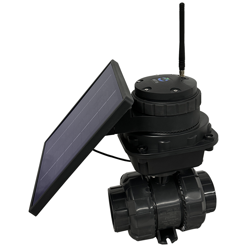 LoRa Remote Control Solar System Energy Powered Agriculture Irrigation DN50 UPVC Smart Ball Valve