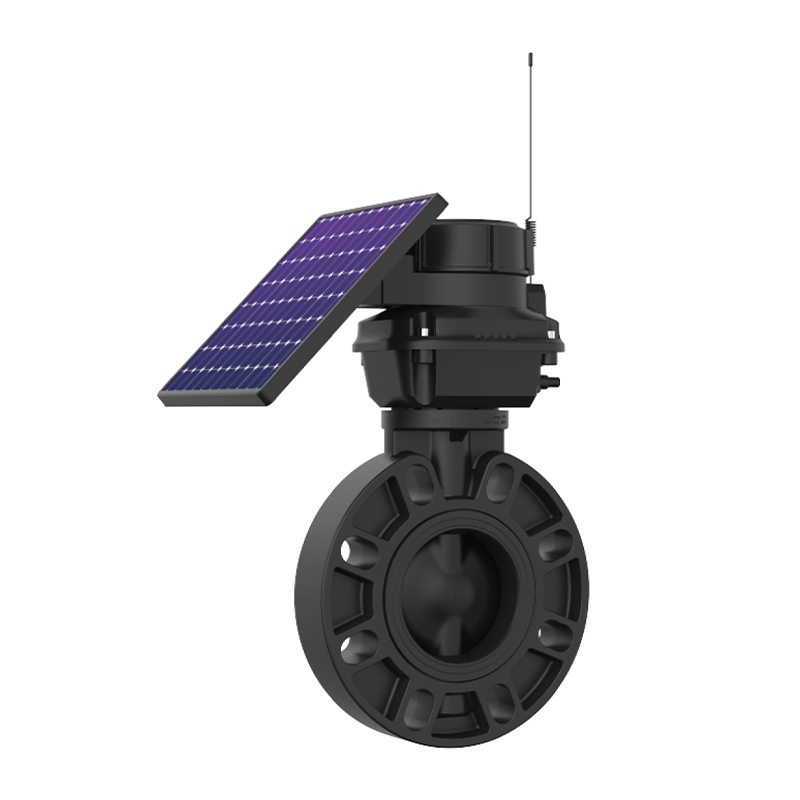 Solar Power 4G Wireless Smart Electric Valve Actuator with 6" Butterfly Valve